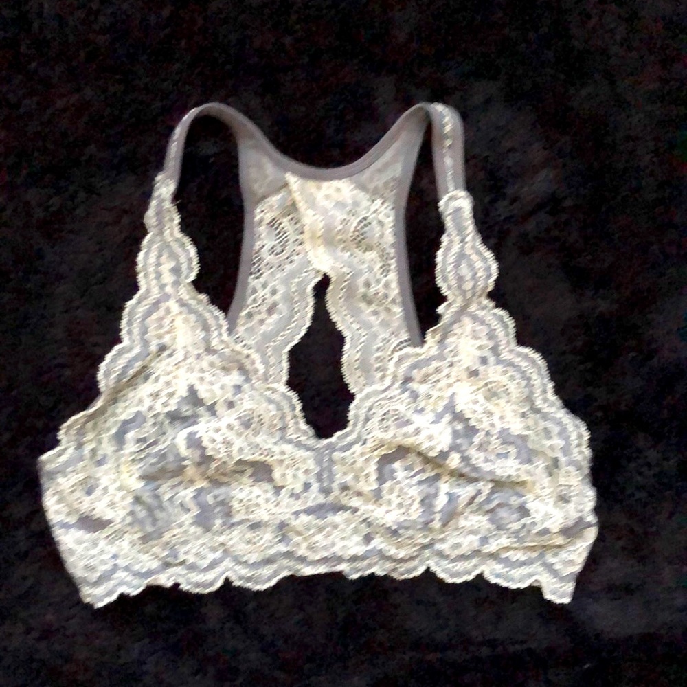 Gray and Cream‎ Bralette Size M